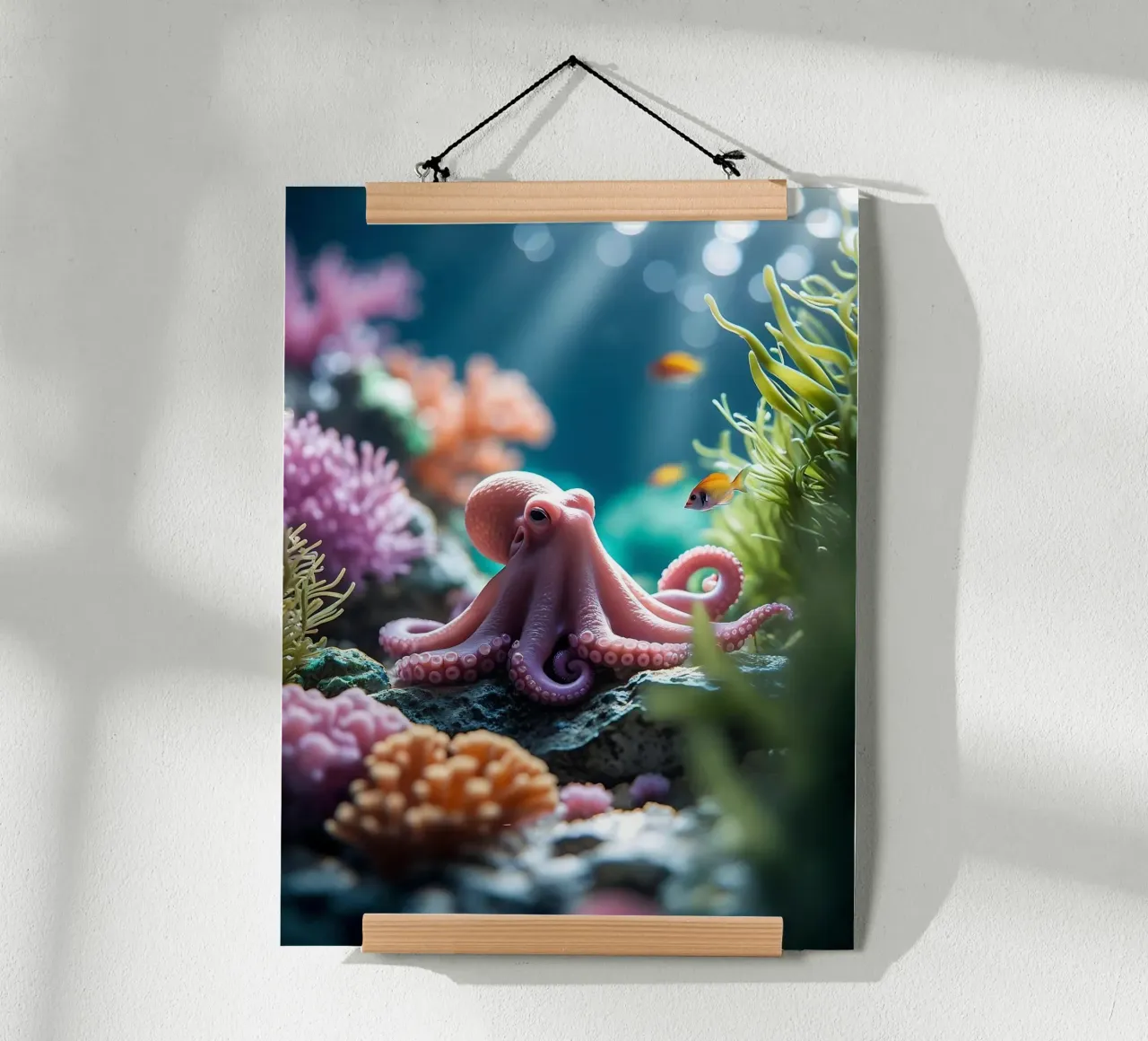 🪸🐙 Polpo | Incontro morbido e rosa (3) poster da Trinkets NL Design Studio