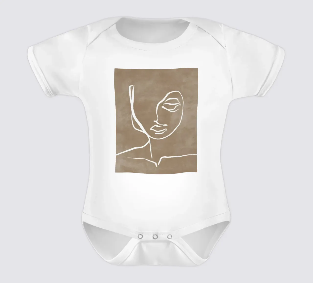 Abstract Face Print, Modern Art, Modern Minimalist Art short-sleeve baby romper by AbstractPrints
