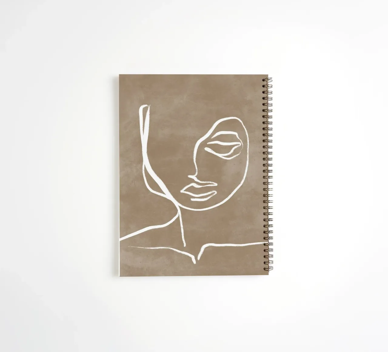 Abstract Face Print, Modern Art, Modern Minimalist Art spiral notebook by AbstractPrints