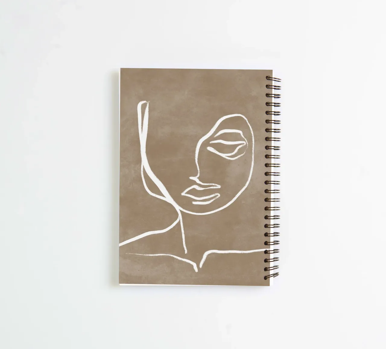 Abstract Face Print, Modern Art, Modern Minimalist Art spiral notebook by AbstractPrints