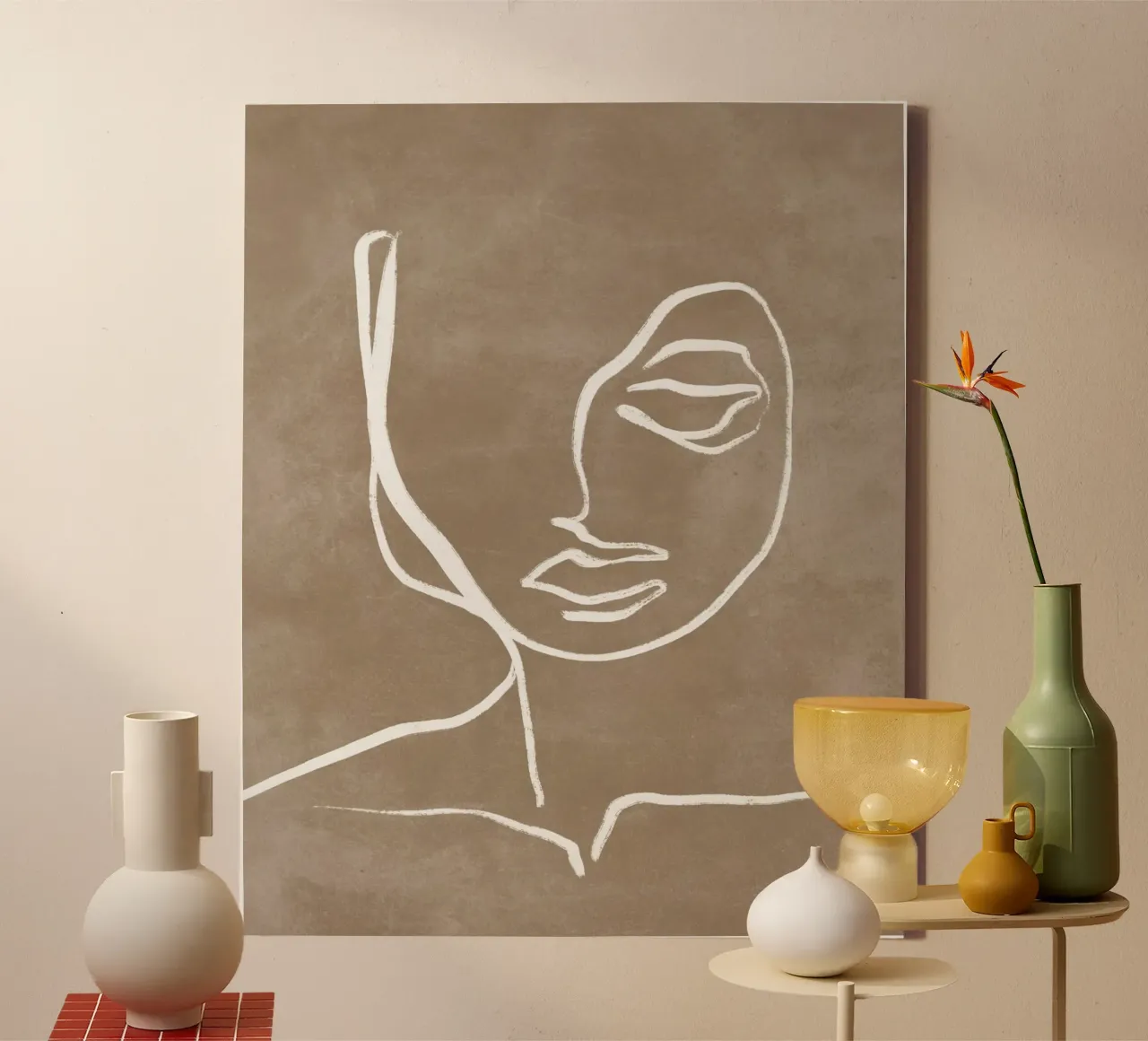 Abstract Face Print, Modern Art, Modern Minimalist Art canvas by AbstractPrints