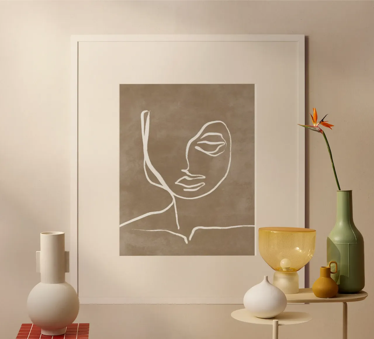 Abstract Face Print, Art moderne, Art moderne minimaliste poster de AbstractPrints