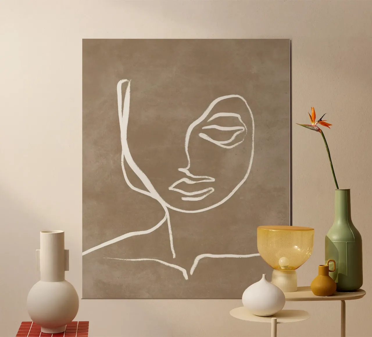 Abstract Face Print, Art moderne, Art moderne minimaliste poster de AbstractPrints