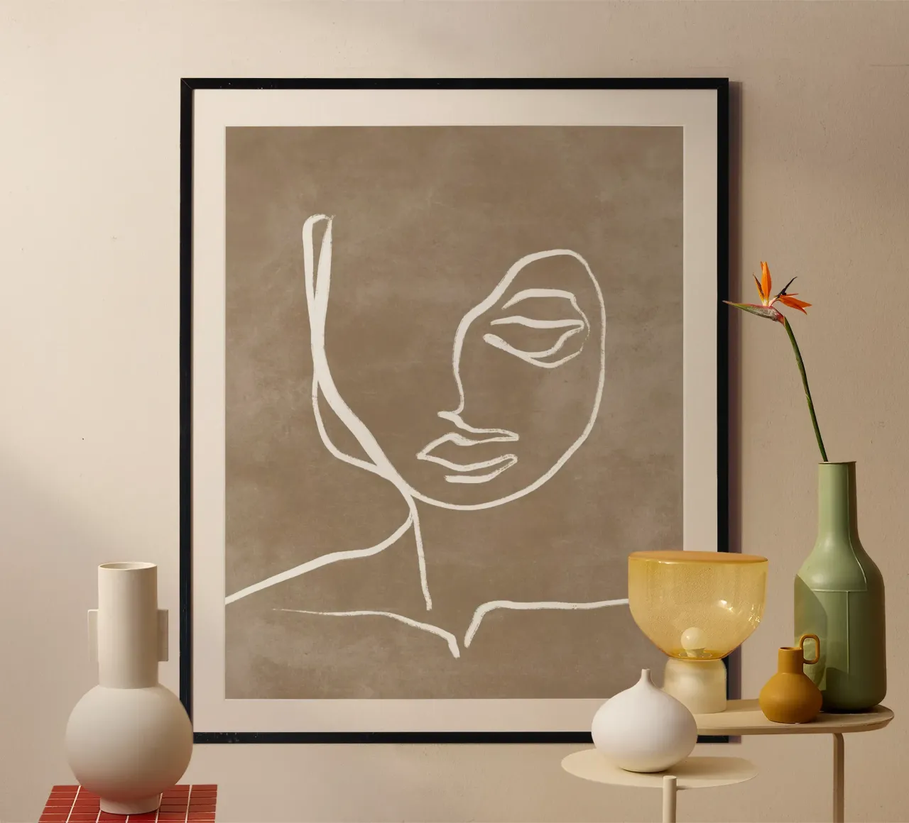 Abstract Face Print, Art moderne, Art moderne minimaliste poster de AbstractPrints