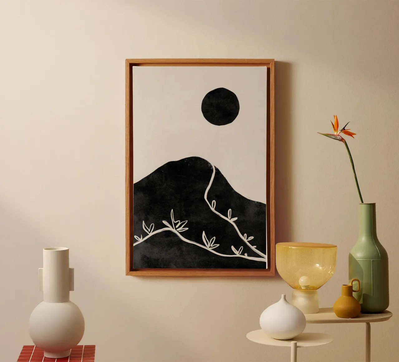 Abstract Mountain Print, Abstract Minimalist Poster canvas with Floater frame by AbstractPrints