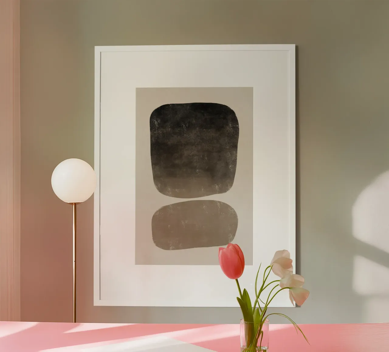 Abstract Modern Art, affiche monochrome neutre hahnemühle de AbstractPrints