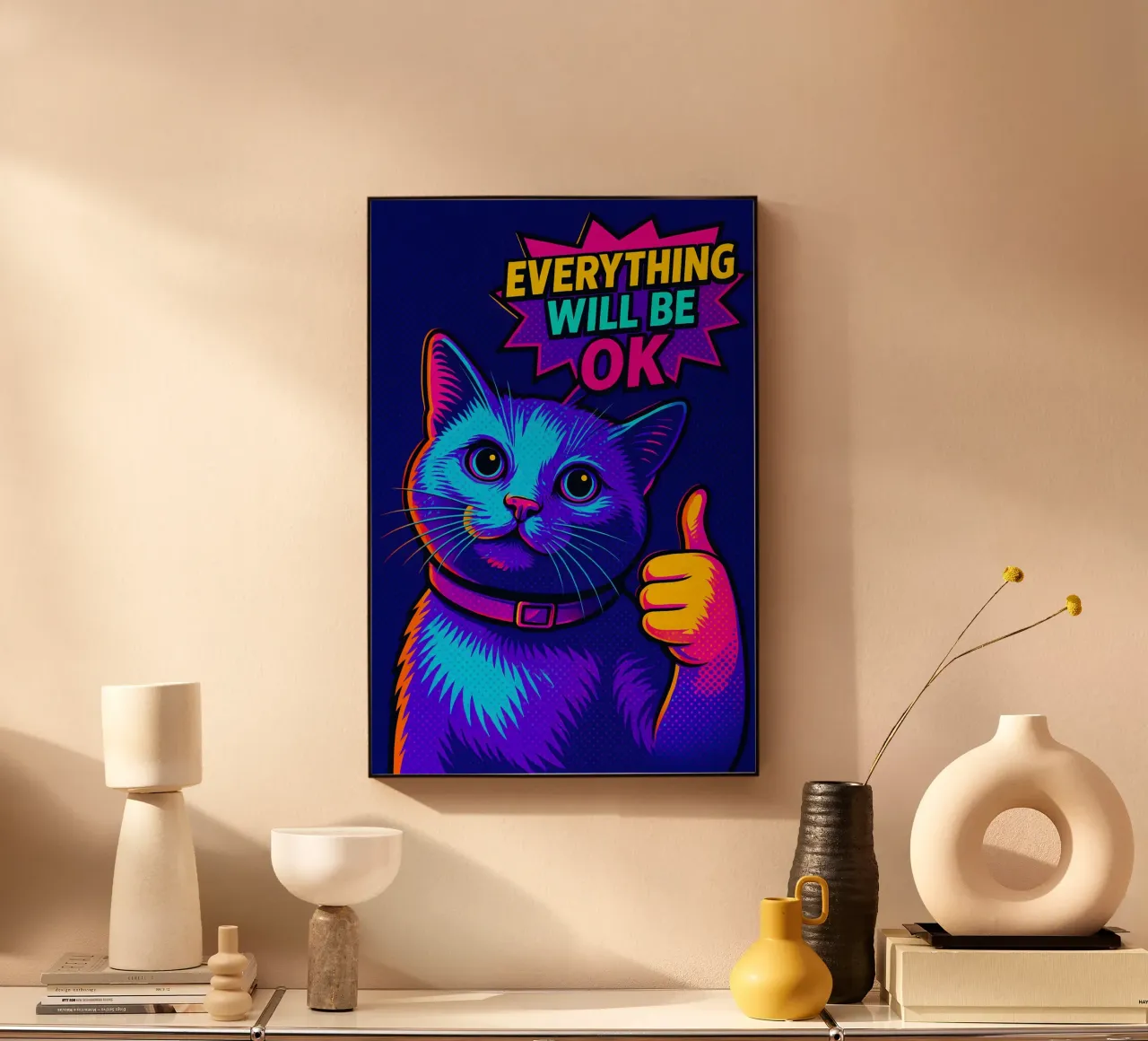 Tutto andrà bene gatto plexiglass da MakArena