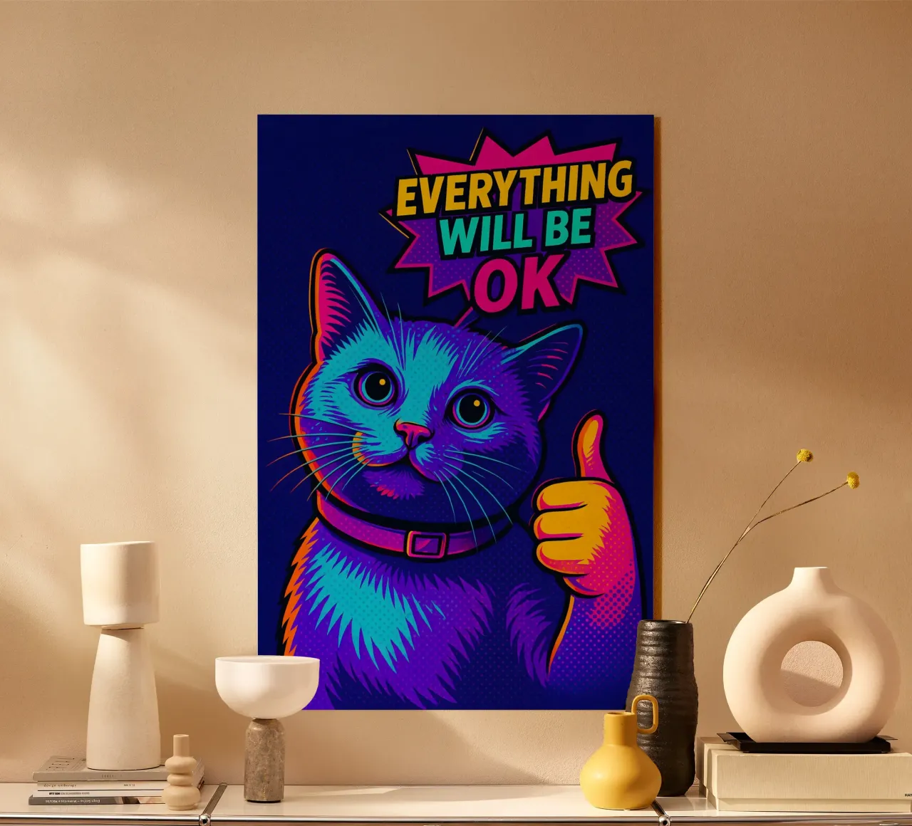 Tutto andrà bene gatto plexiglass da MakArena