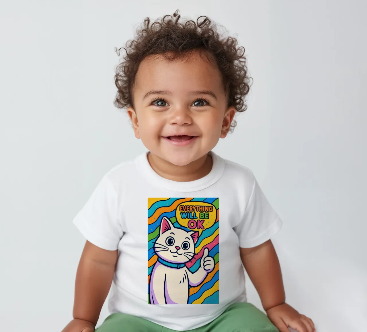 Optimistic Cat Vibes baby t-shirt by MakArena
