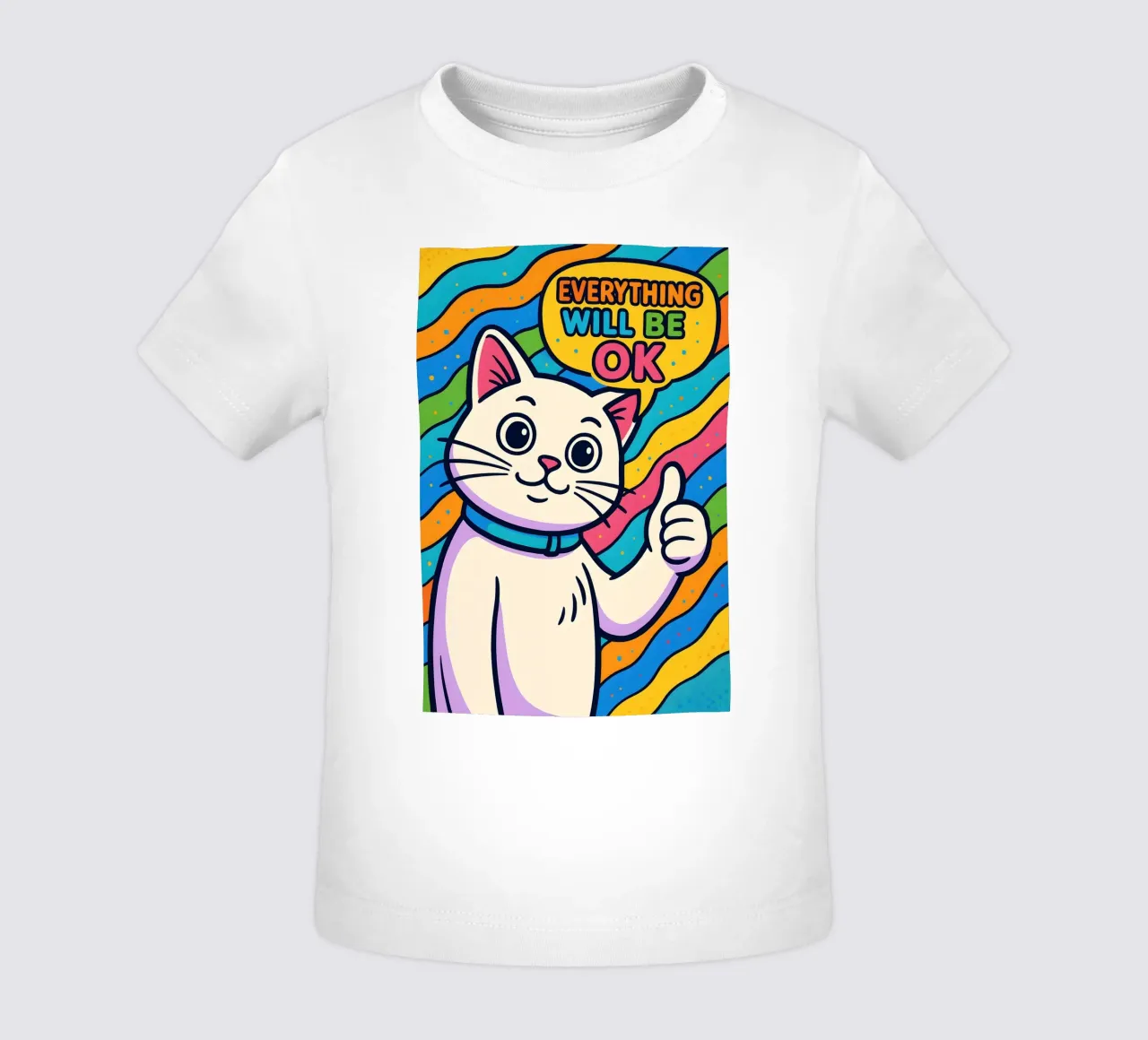 Optimistic Cat Vibes baby t-shirt by MakArena