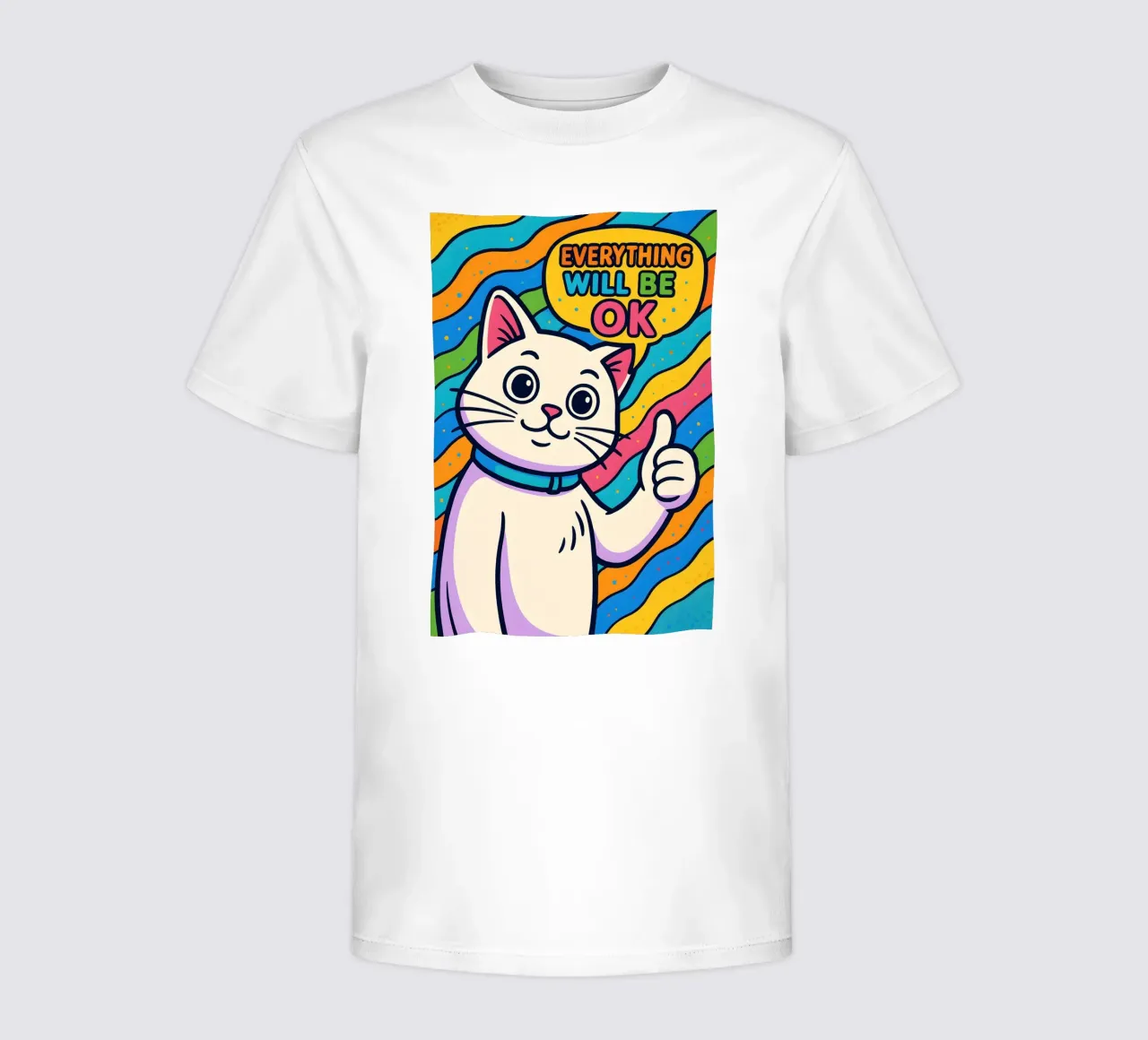 Optimistic Cat Vibes kids t-shirt by MakArena