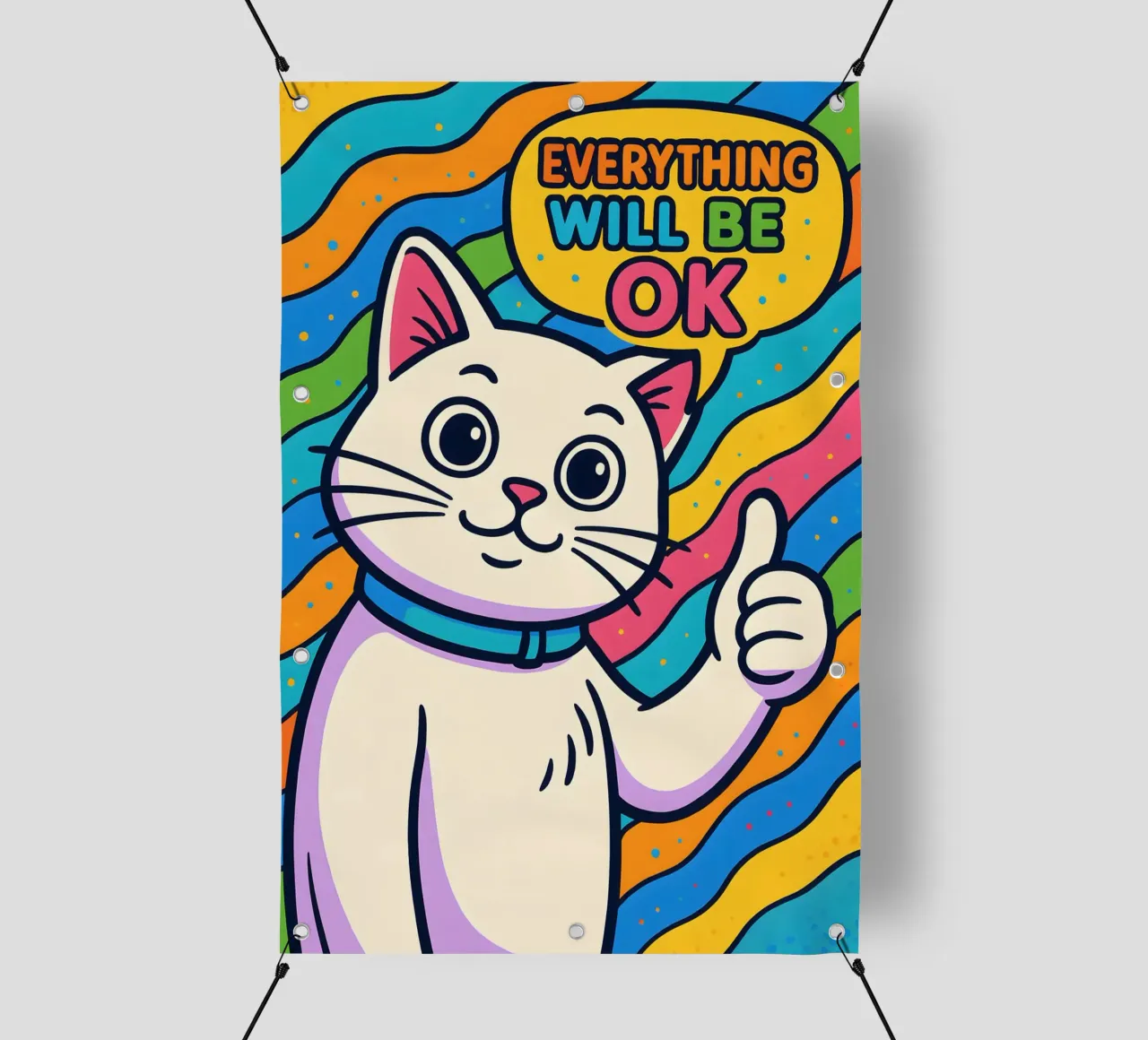 Optimistic Cat Vibes pvc cover by MakArena