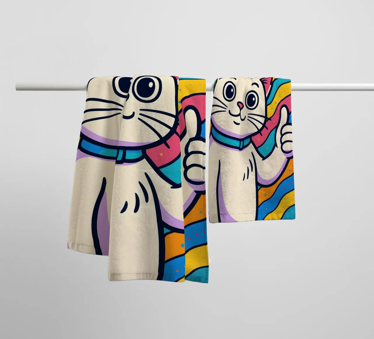 Optimistic Cat Vibes towel by MakArena