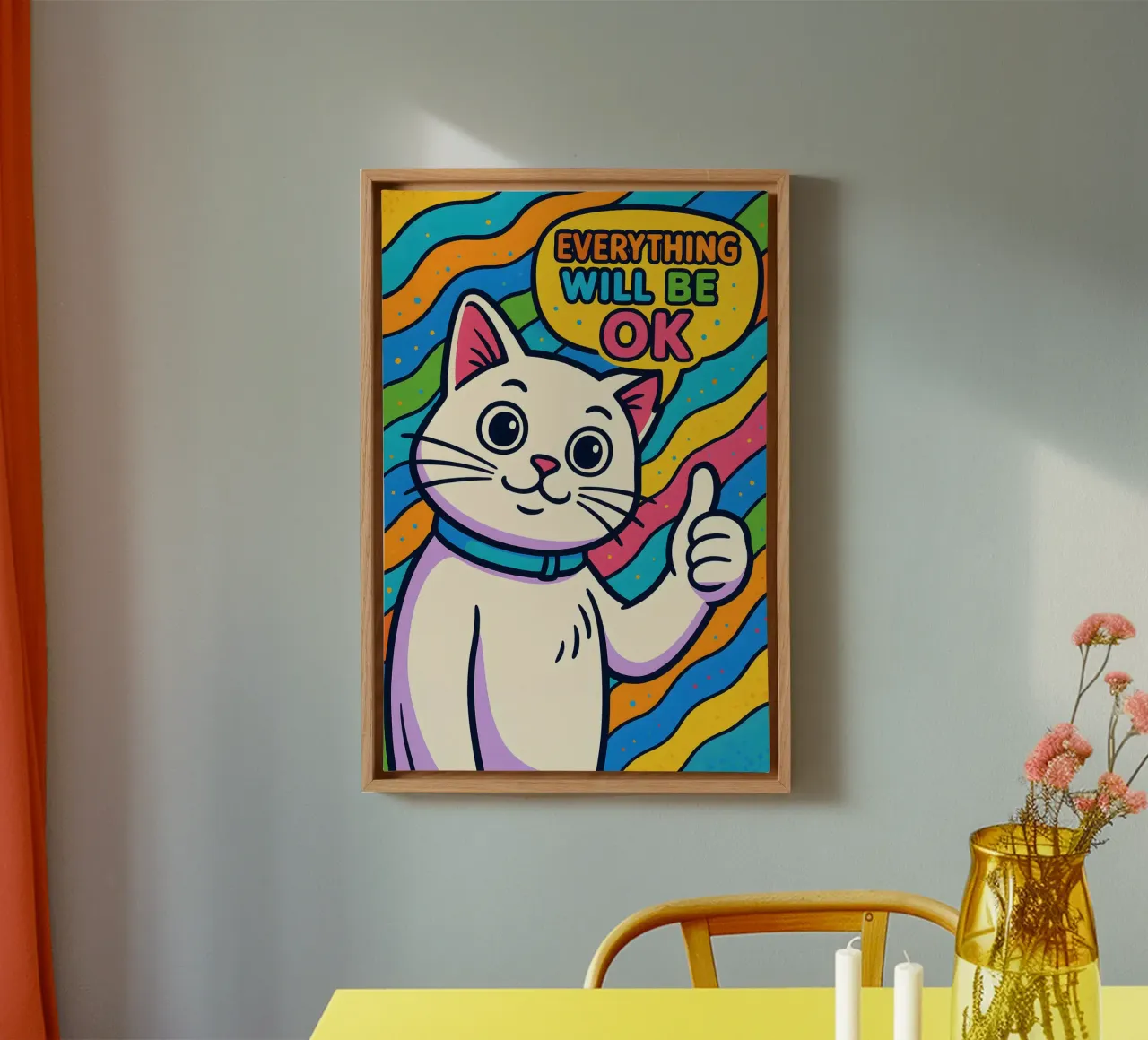 Optimistische Katzenvibes Leinwand von MakArena