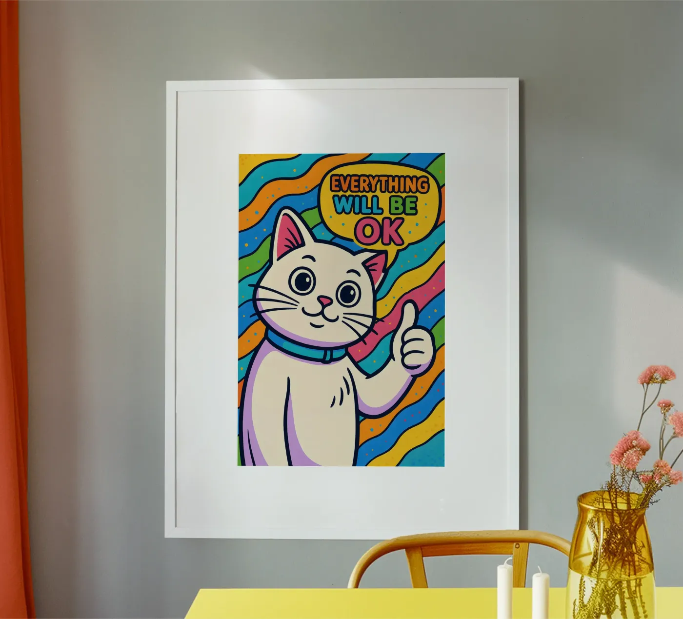 Optimistic Cat Vibes poster by MakArena