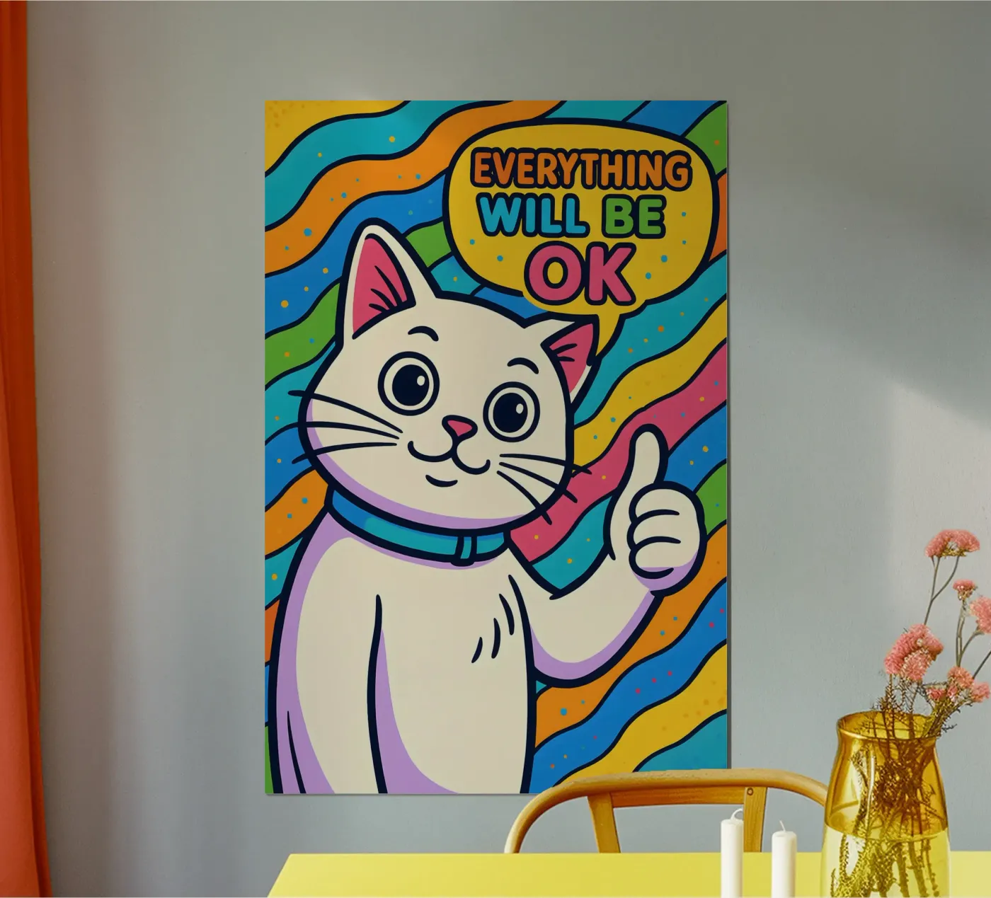 Optimistic Cat Vibes poster by MakArena