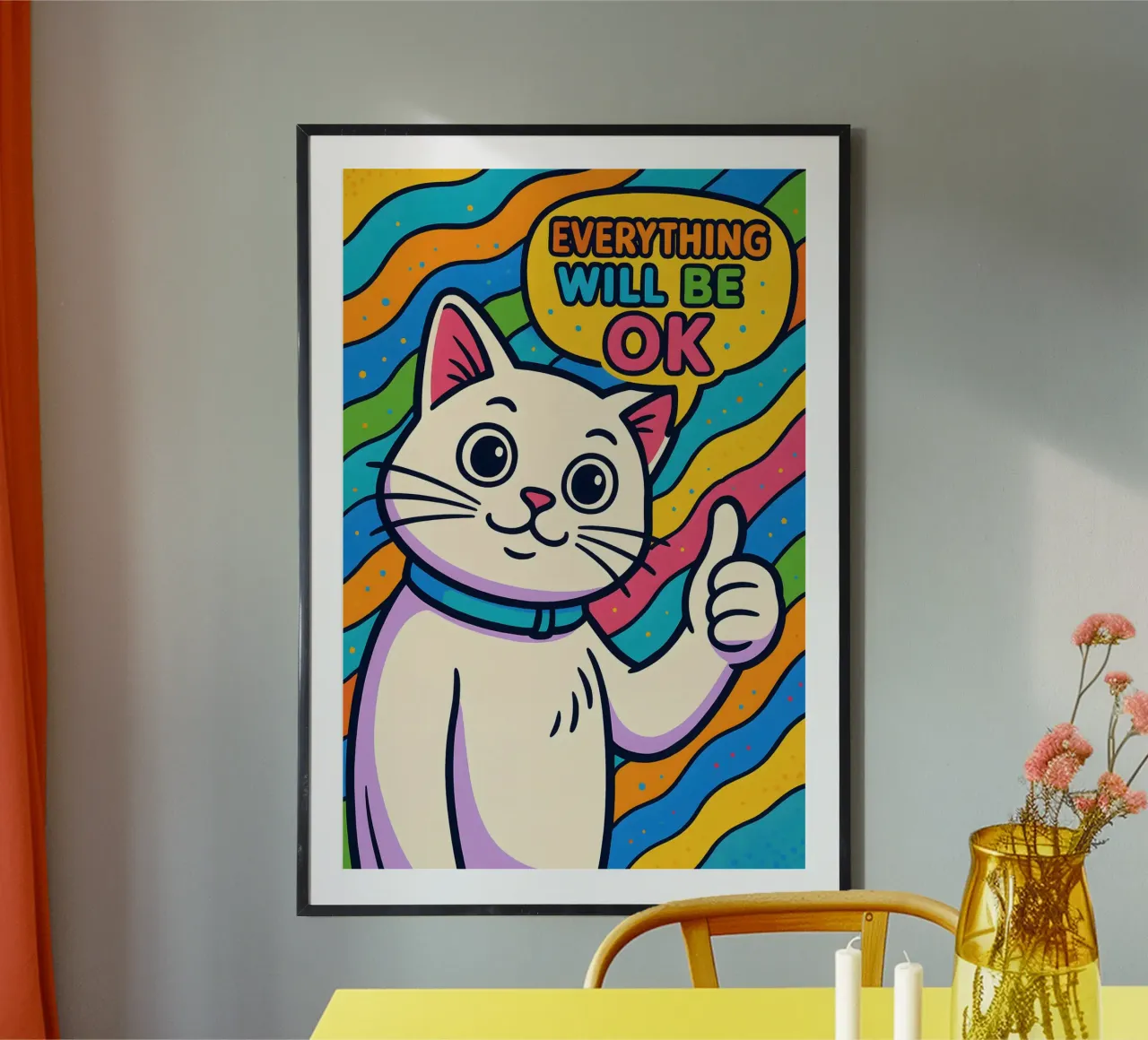 Optimistic Cat Vibes hahnemühle by MakArena