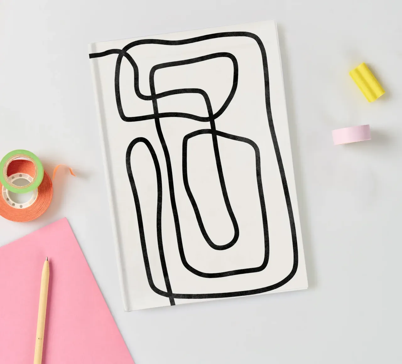 Abstract Modern Art, Geometric Print, Abstract Poster notebook by AbstractPrints