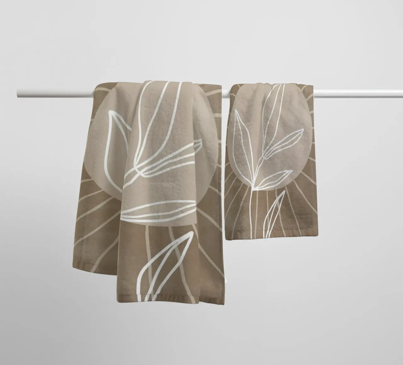 Arte moderna astratta, poster sulla natura, stampa botanica asciugamano da bagno da AbstractPrints