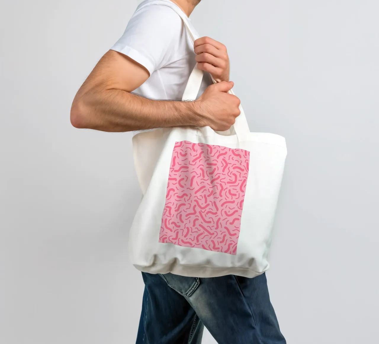 Piccole linee astratte borsa in juta da MODERN NUANCE