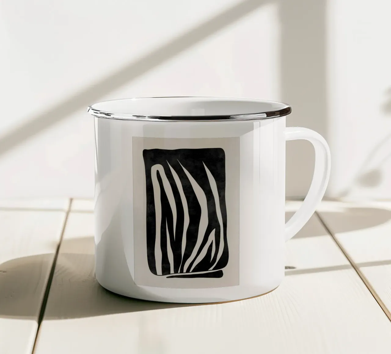 Modern Wall Art, Abstract Graphic Print enamel mug by AbstractPrints