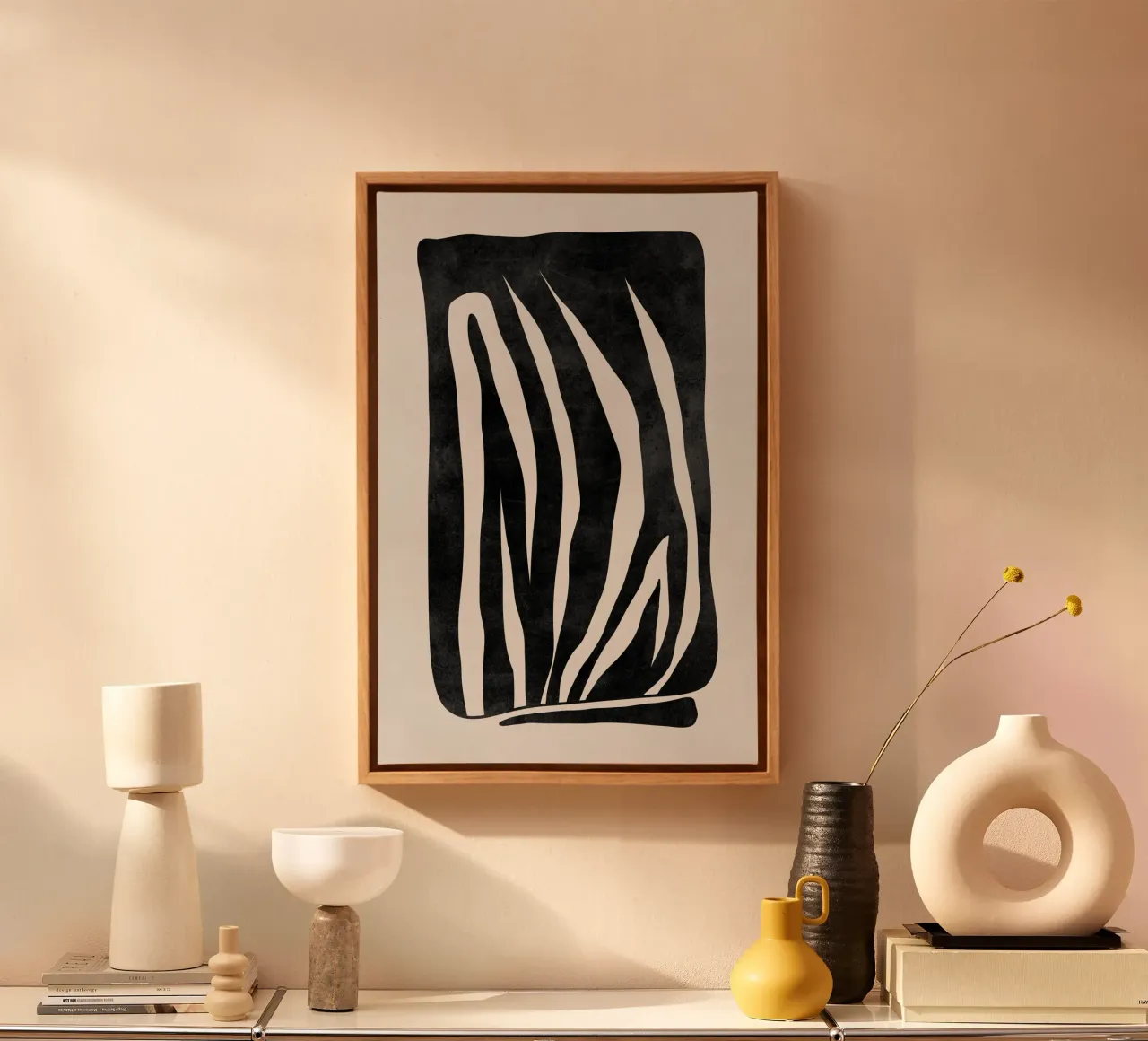 Moderne muurkunst, abstracte grafische print canvas met Baklijst van AbstractPrints