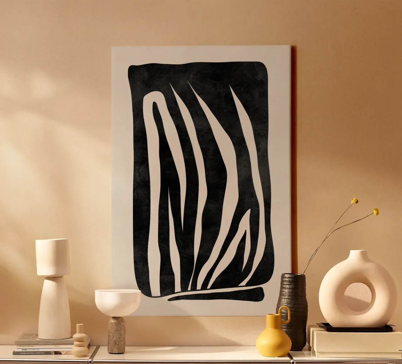 Moderne muurkunst, abstracte grafische print canvas met Baklijst van AbstractPrints
