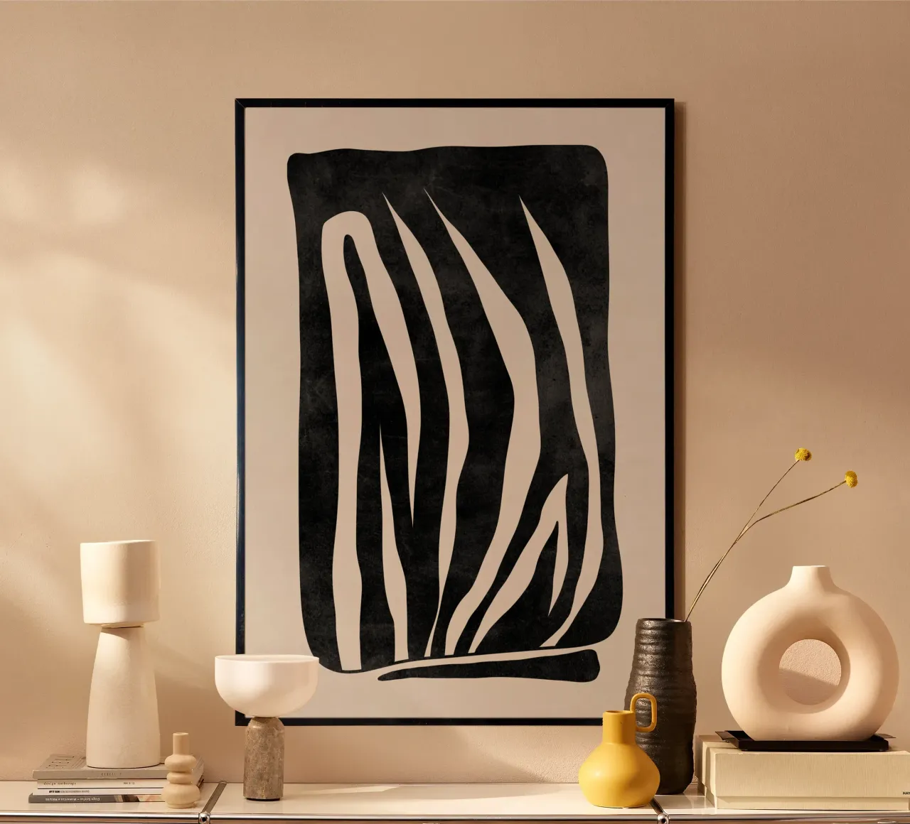 Moderne muurkunst, abstracte grafische print poster met aluminium frame van AbstractPrints