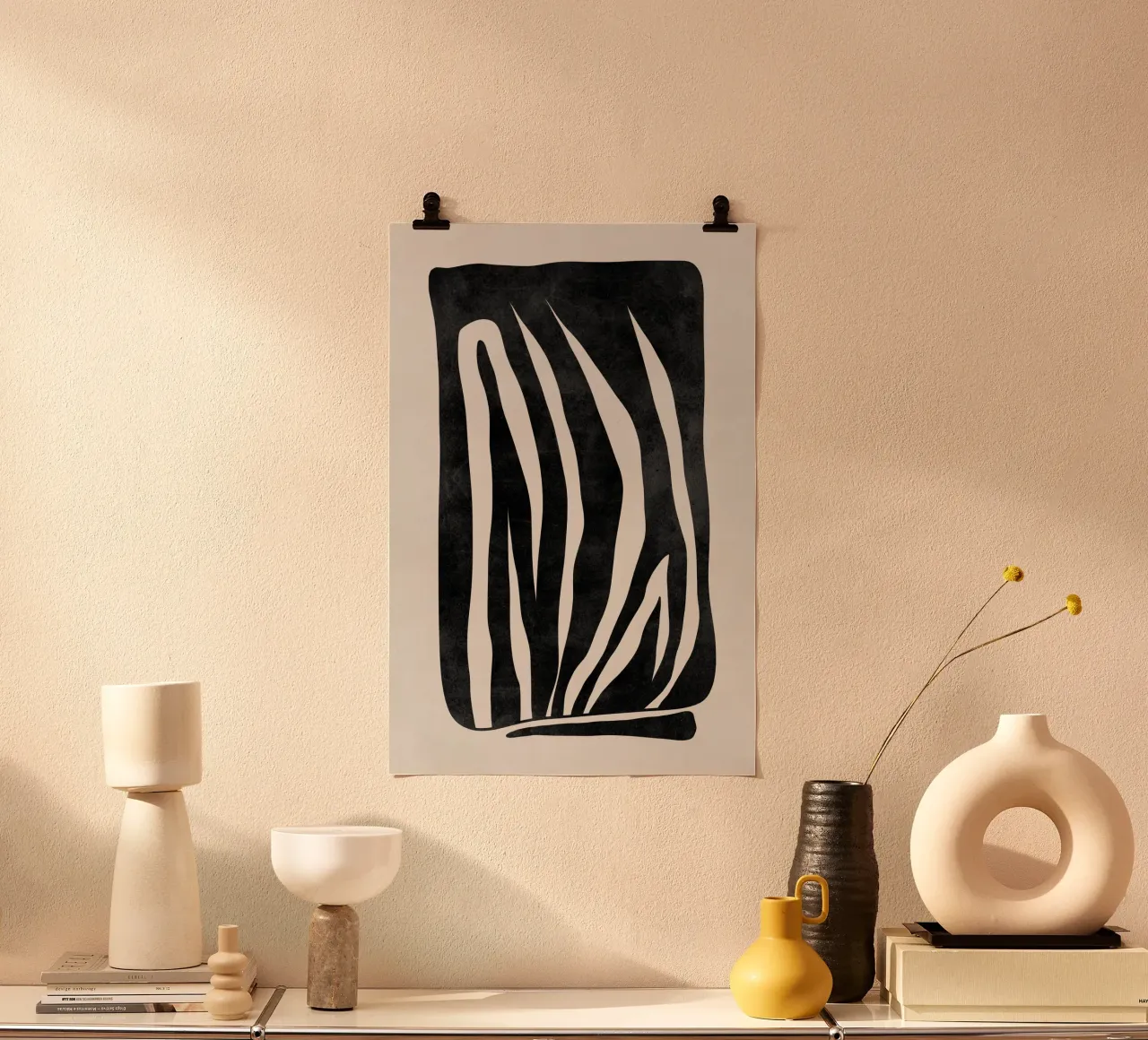 Moderne muurkunst, abstracte grafische print poster met aluminium frame van AbstractPrints