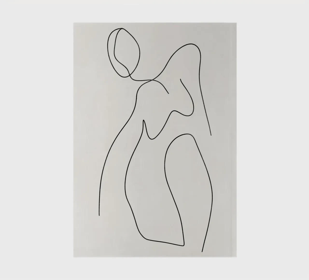 Abstract Line Drawing, Modern Woman Art notebook by AbstractPrints