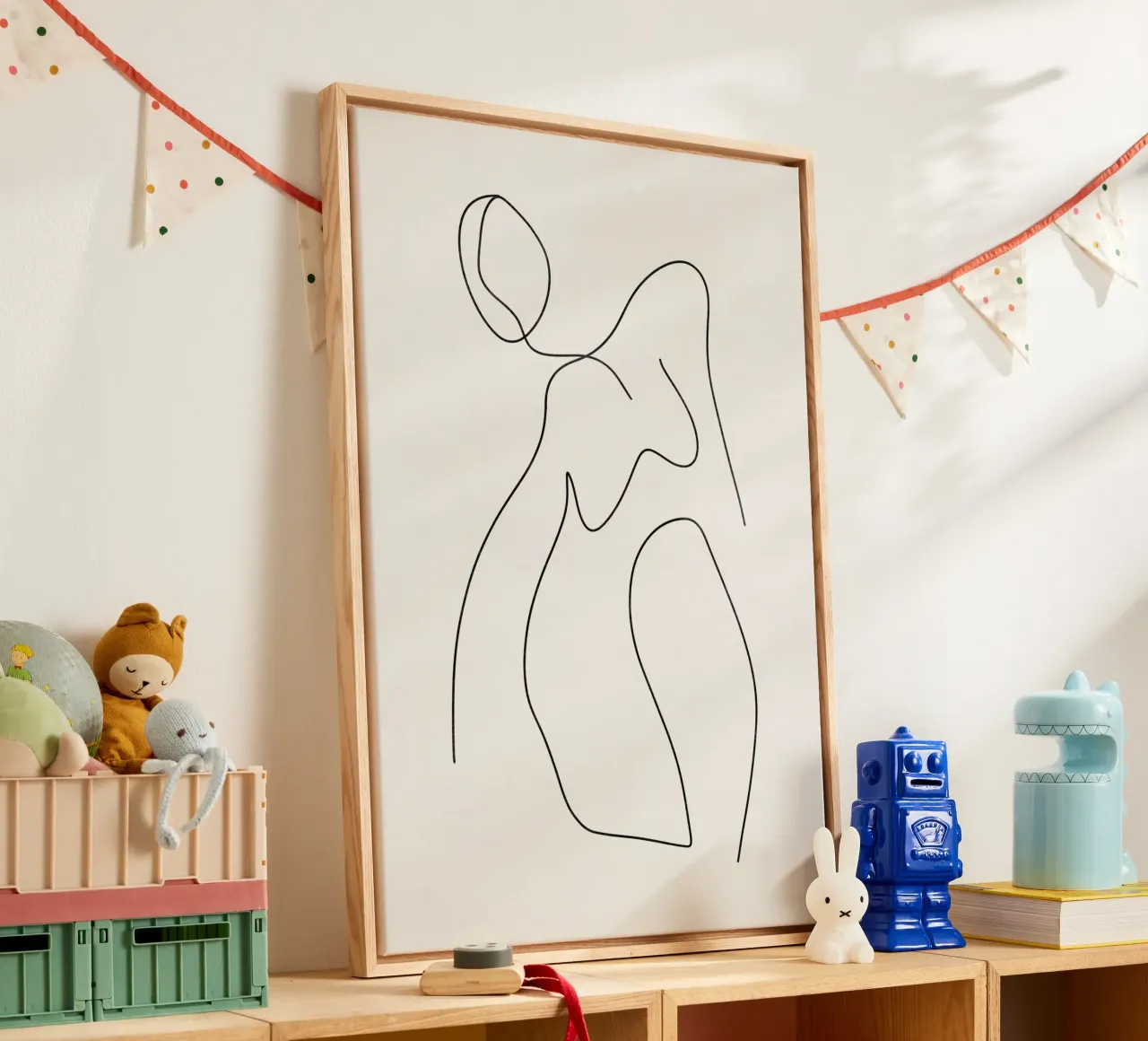 Abstract Line Drawing, Modern Woman Art canvas by AbstractPrints