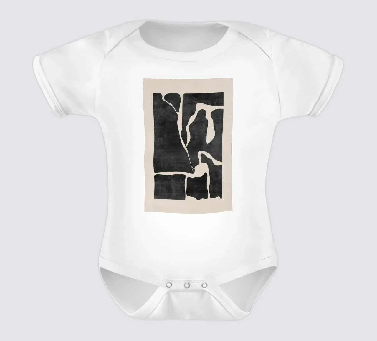 Abstract Botanical Prints, Minimalist Botanical Art, Matisse short-sleeve baby romper by AbstractPrints