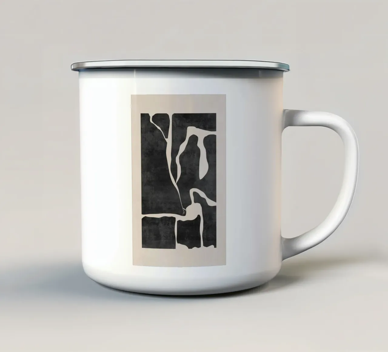 Abstracte Botanische Prints, Minimalistische Botanische Kunst, Matisse emaille mok van AbstractPrints