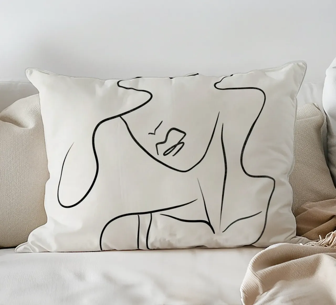 Abstract Line Art, Abstract Modern Art decorative cushion by AbstractPrints
