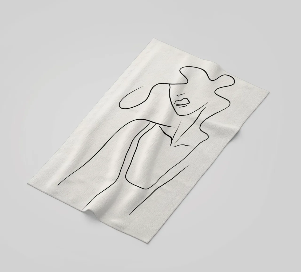 Abstract Line Art, Abstract Modern Art beach towel by AbstractPrints