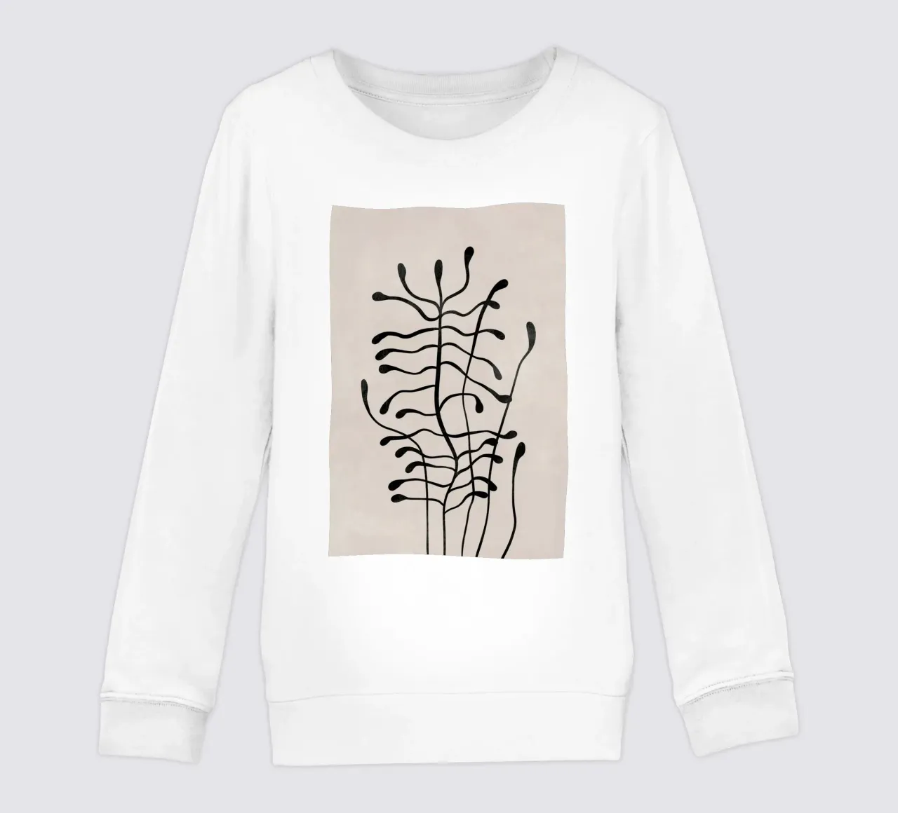 Abstract Botanical Print, Modern Wall Art kids sweatshirt by AbstractPrints
