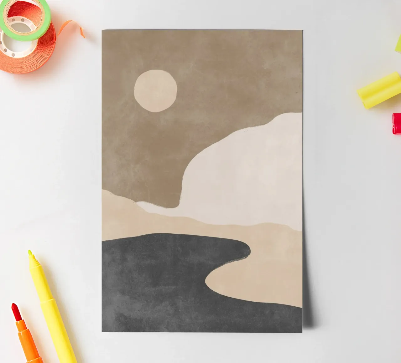 Abstract Mountain Print, Nature Wall Art sticker sheet by AbstractPrints