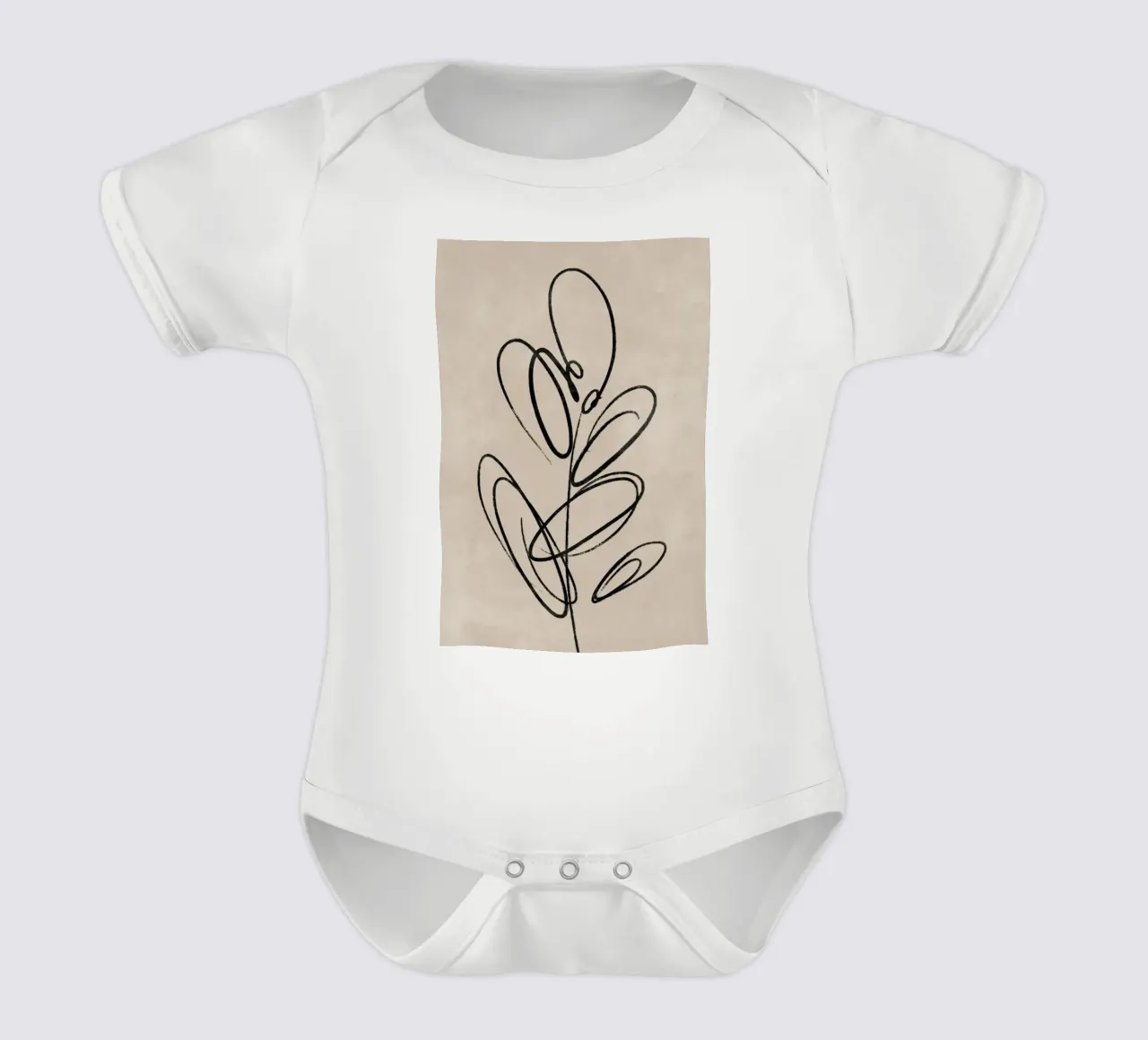 Bladprint, abstracte wandkunst, abstracte botanische print babyrompertje korte mouwen van AbstractPrints