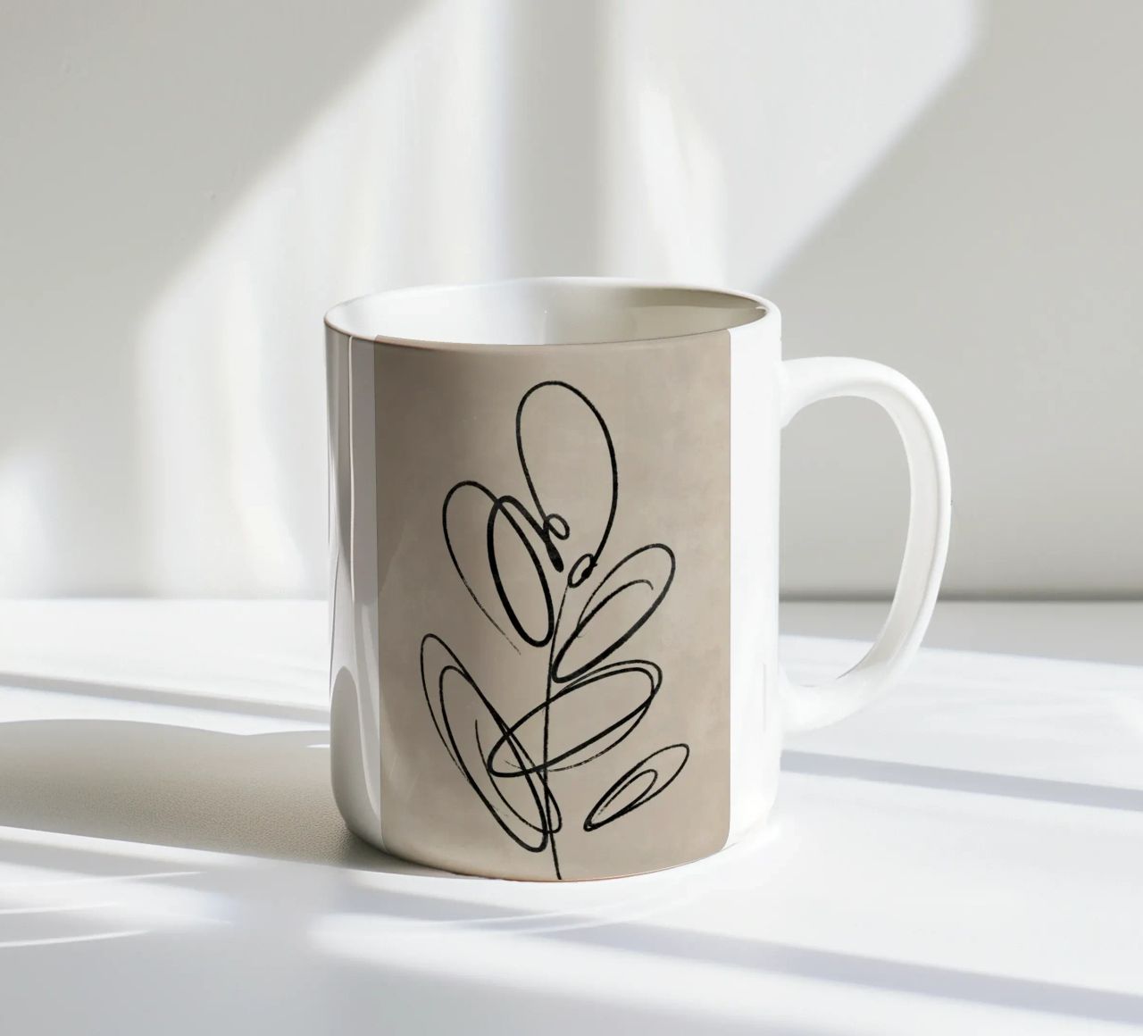 Bladprint, abstracte wandkunst, abstracte botanische print keramische mok van AbstractPrints