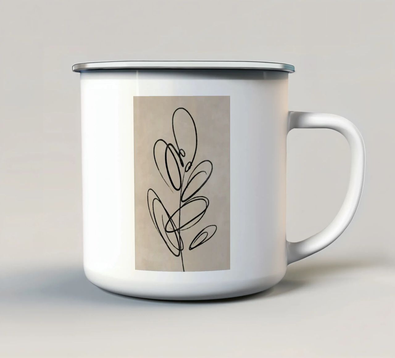 Bladprint, abstracte wandkunst, abstracte botanische print emaille mok van AbstractPrints