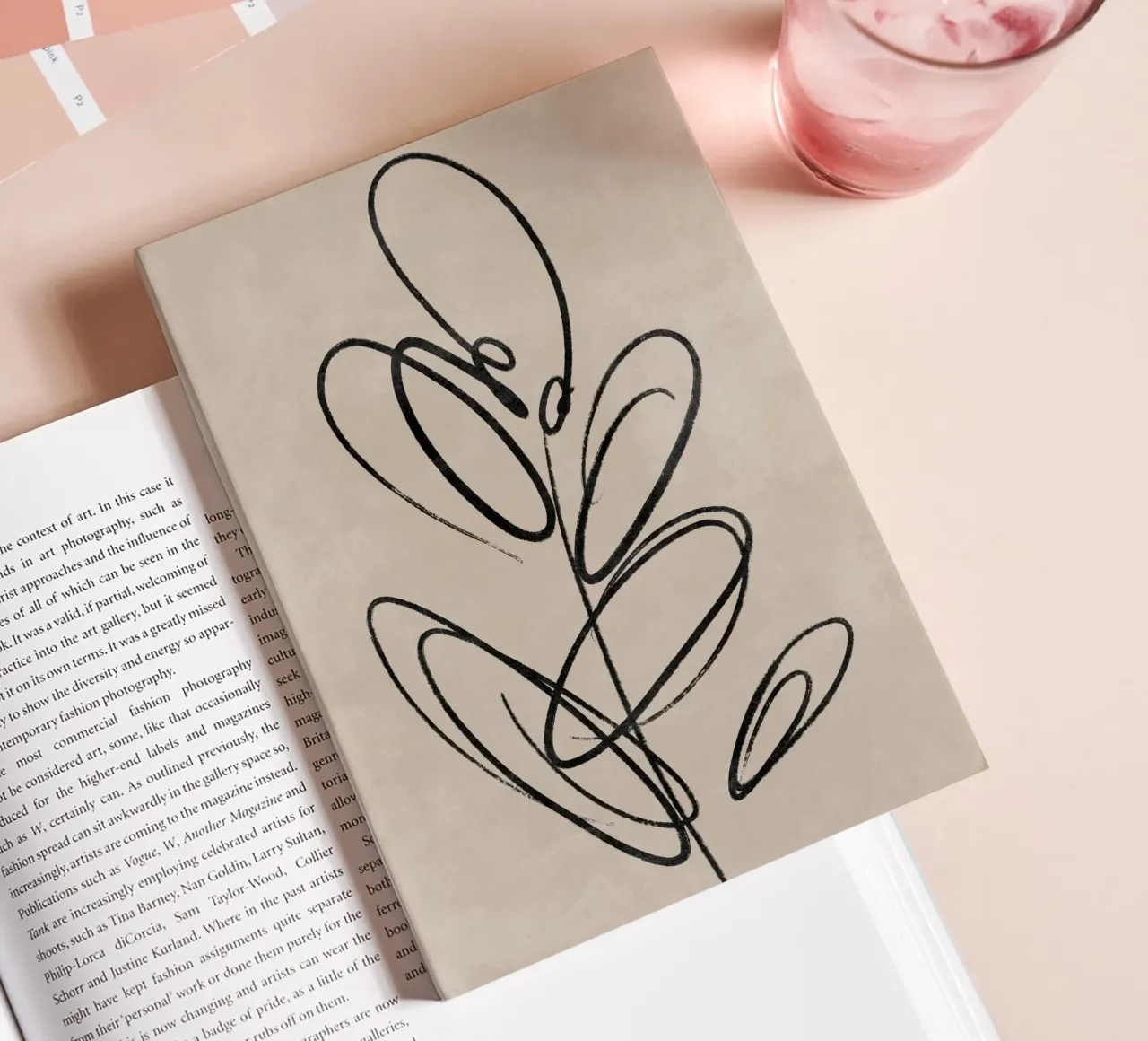 Leaf Print, Abstract Wall Art, Abstract Botanical Print notebook by AbstractPrints