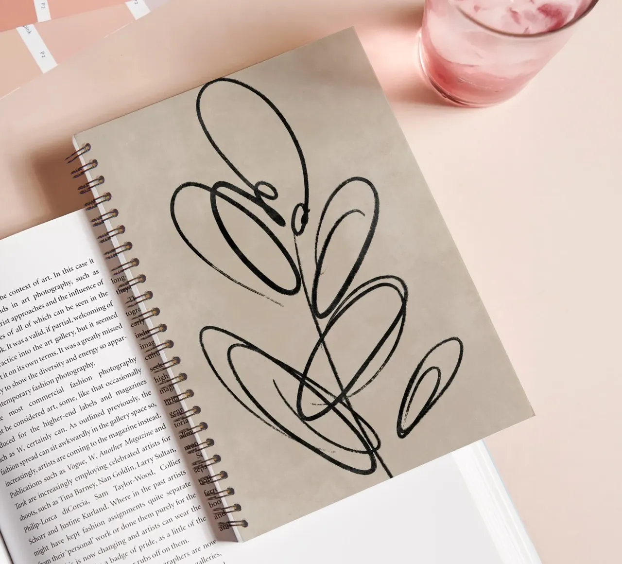 Leaf Print, Abstract Wall Art, Abstract Botanical Print spiral notebook by AbstractPrints