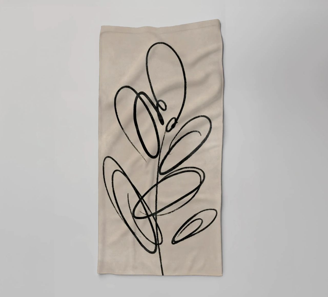 Bladprint, abstracte wandkunst, abstracte botanische print badhanddoek van AbstractPrints