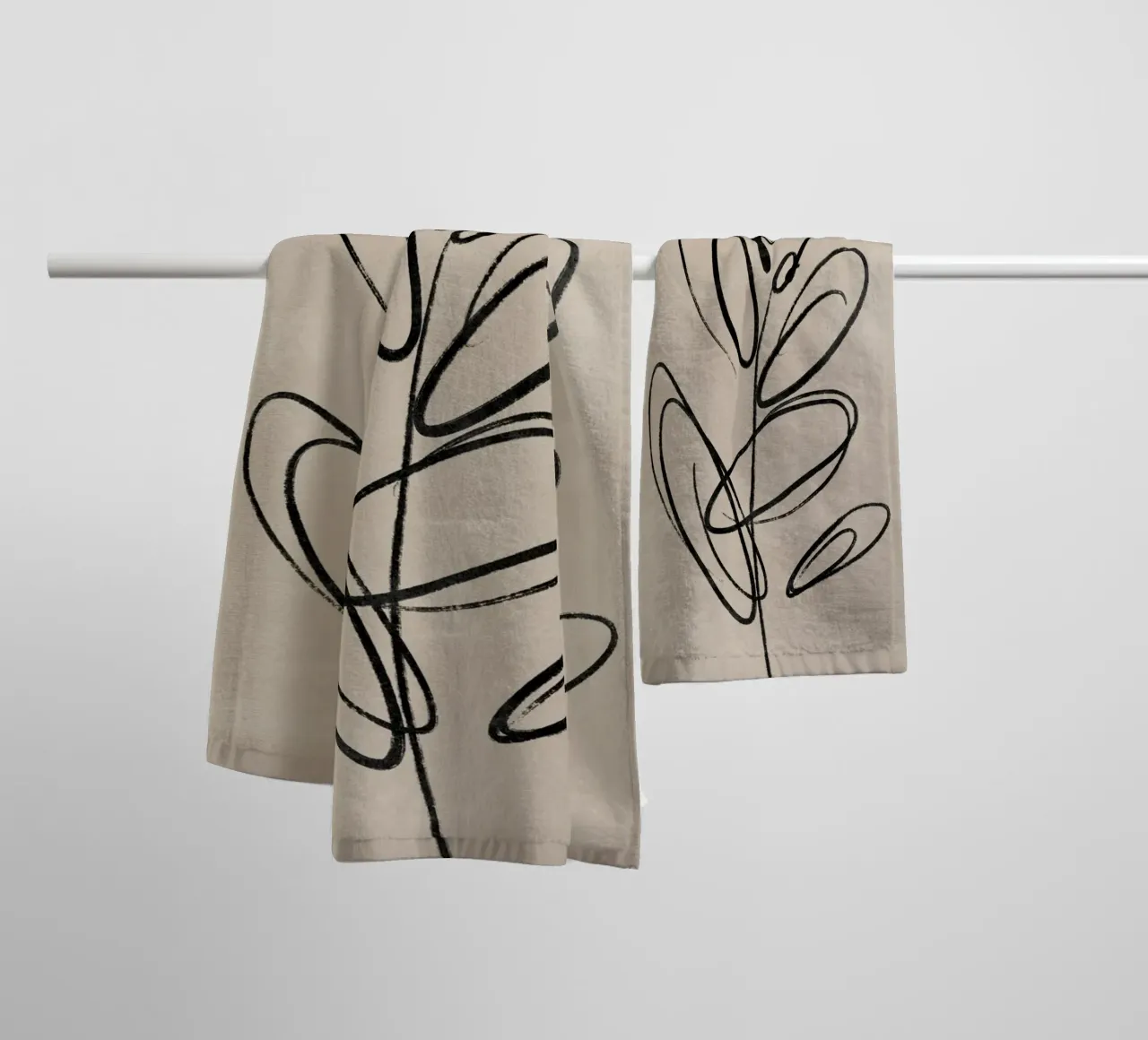 Feuille imprimée, art mural abstrait, impression botanique abstraite serviette de bain de AbstractPrints