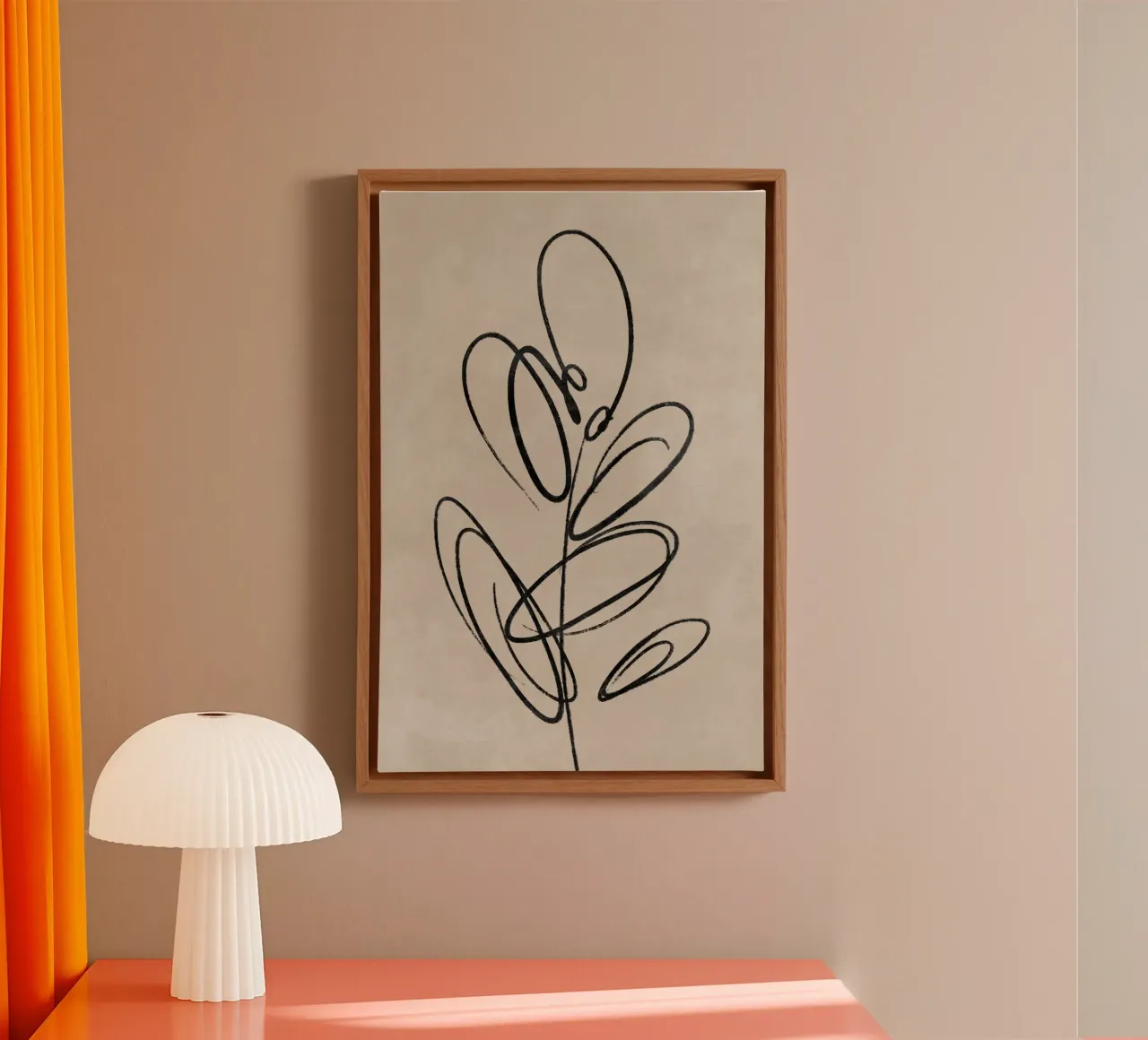 Bladprint, abstracte wandkunst, abstracte botanische print canvas van AbstractPrints