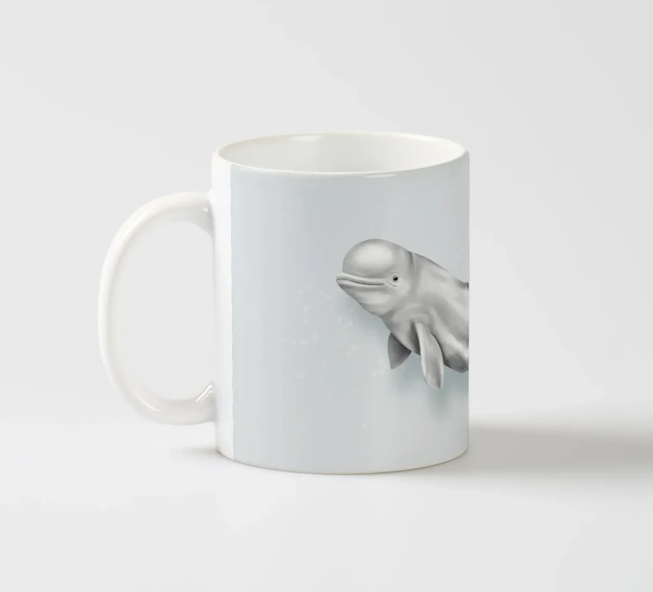 Beluga (White whale) - Whales & dolphins illustration ceramic mug by Moonlit Illustrations