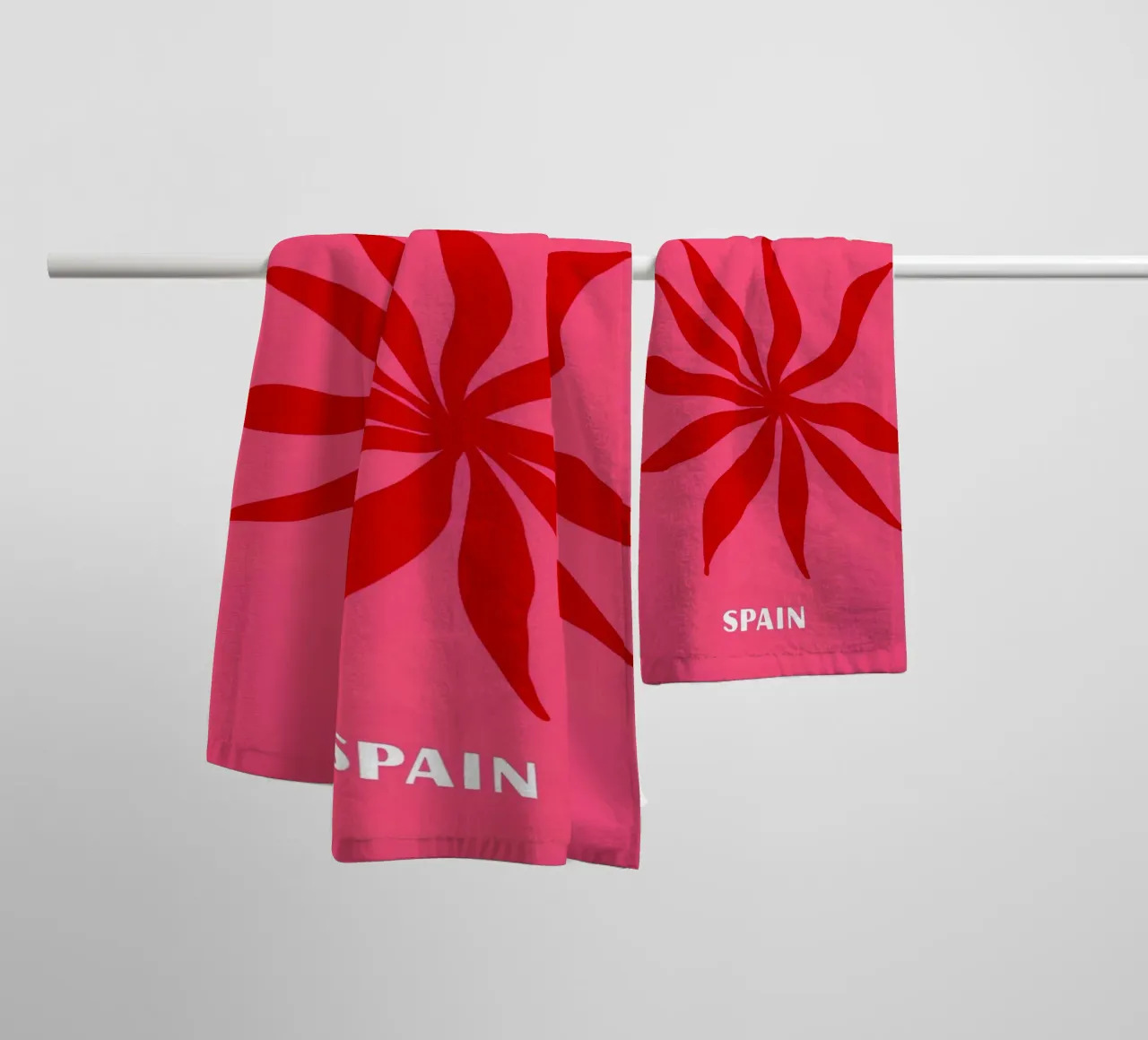 Ibiza Bohemia: Retro Travel, Abstract Starburst Pop Art towel by NorwesClub