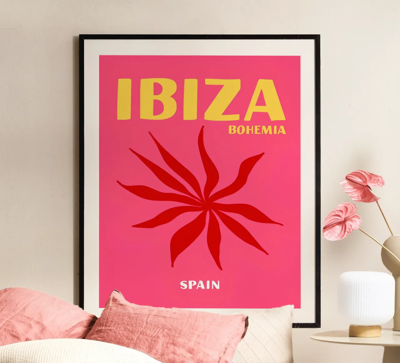 Ibiza Bohemia: Viaje retro, arte pop abstracto con estallidos de estrellas poster de NorwesClub
