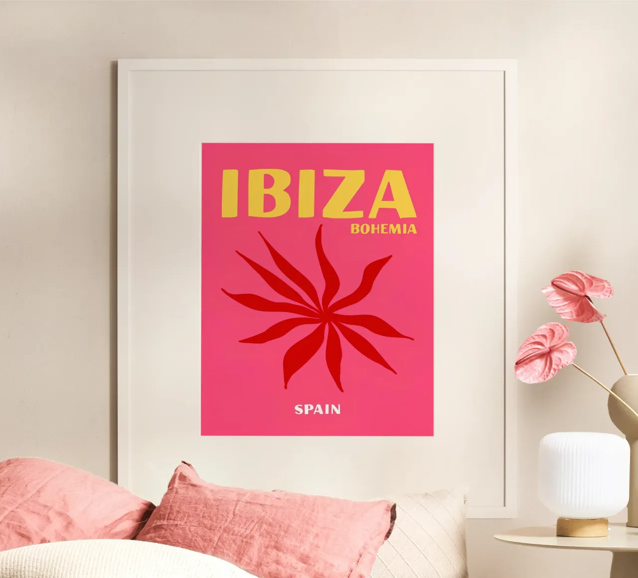 Ibiza Bohemia: Viaje retro, arte pop abstracto con estallidos de estrellas poster de NorwesClub