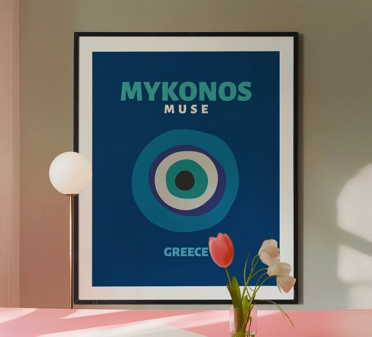 Mykonos Muse: Malocchio, viaggi in Grecia e arte Boho Chic poster da NorwesClub